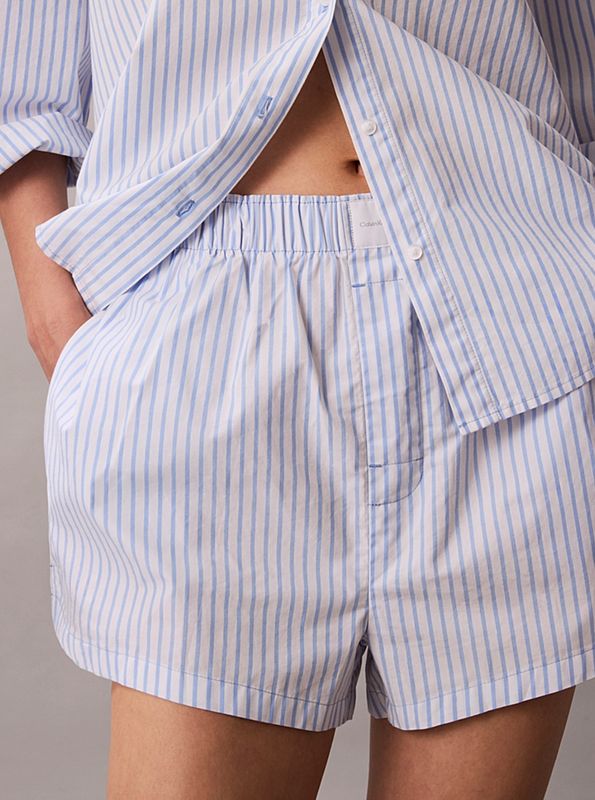 Calvin Klein - Cotton Poplin Short- Blue Descent Gestreept