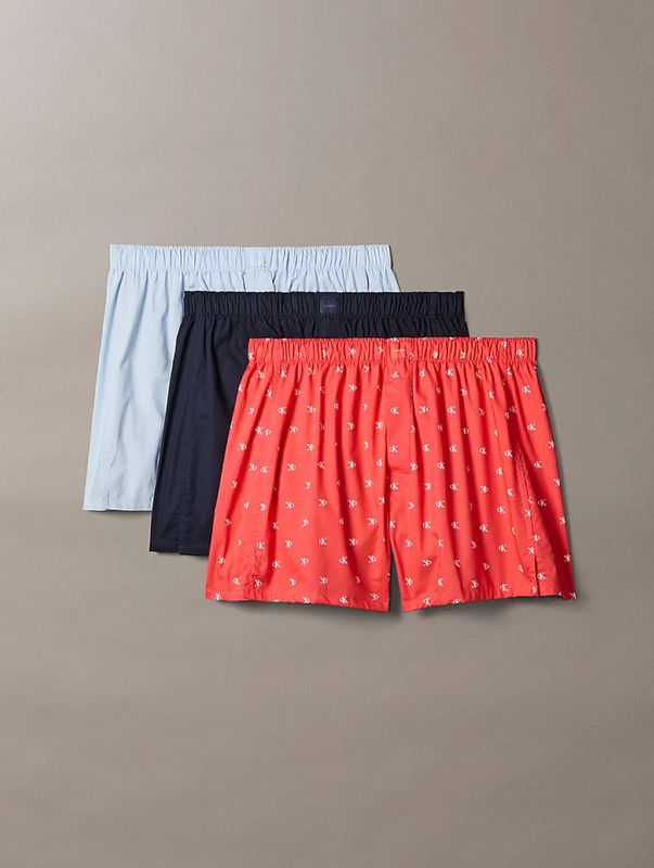 Calvin Klein - 3-pack Katoenen  Boxershorts - Blauw/Rood/Zwart