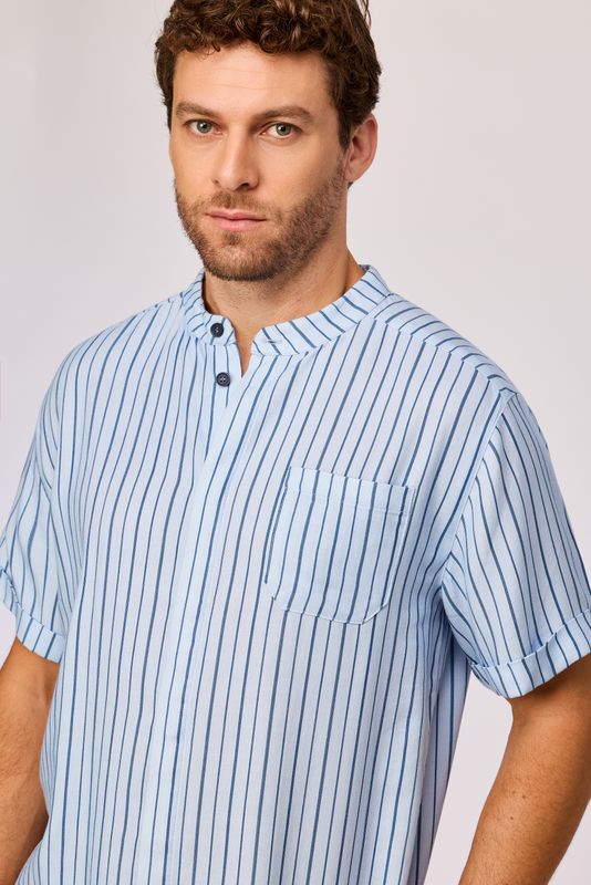 Woody - Heren Pyjama - Blauw Gestreept