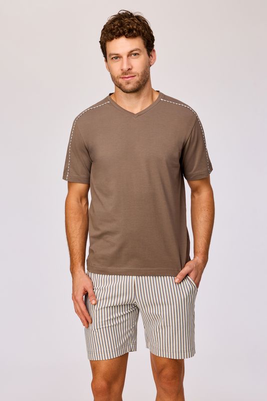 Woody Heren Pyjama - bruin