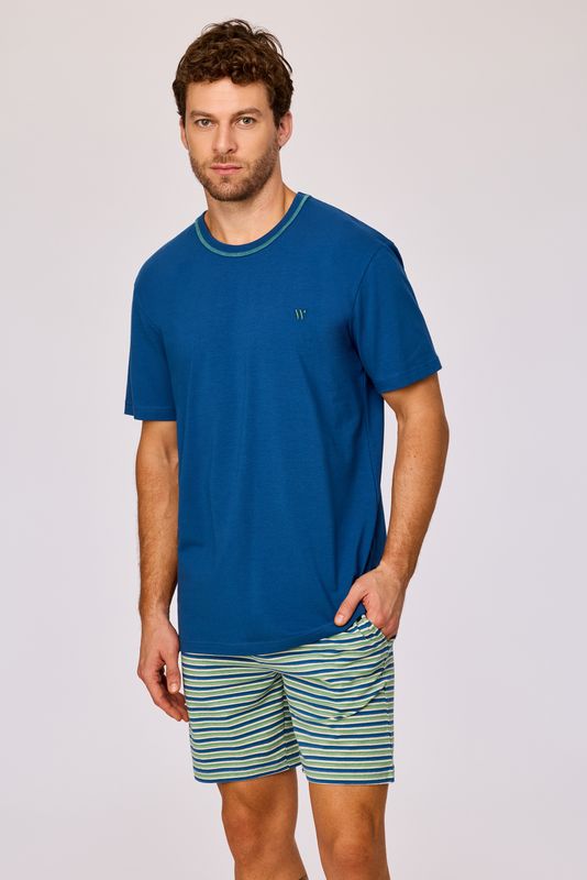 Woody - Heren Pyjama - Donkerblauw