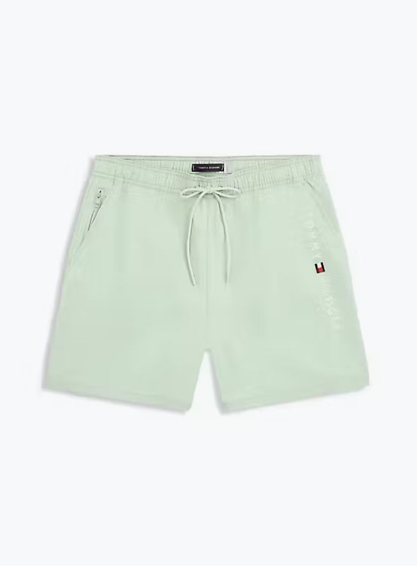 Tommy Hilfiger Heren Zwemshort – Lichtgroen – Sneldrogende Zwembroek met Trekkoord en Zakken