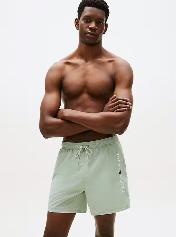 Tommy Hilfiger Heren Zwemshort – Lichtgroen – Sneldrogende Zwembroek met Trekkoord en Zakken