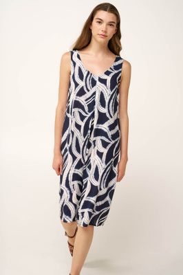 Vamp - Strandjurk - Blauw/Ecru - 100% viscose