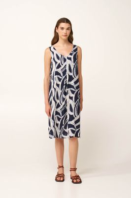 Vamp - Strandjurk - Blauw/Ecru - 100% viscose