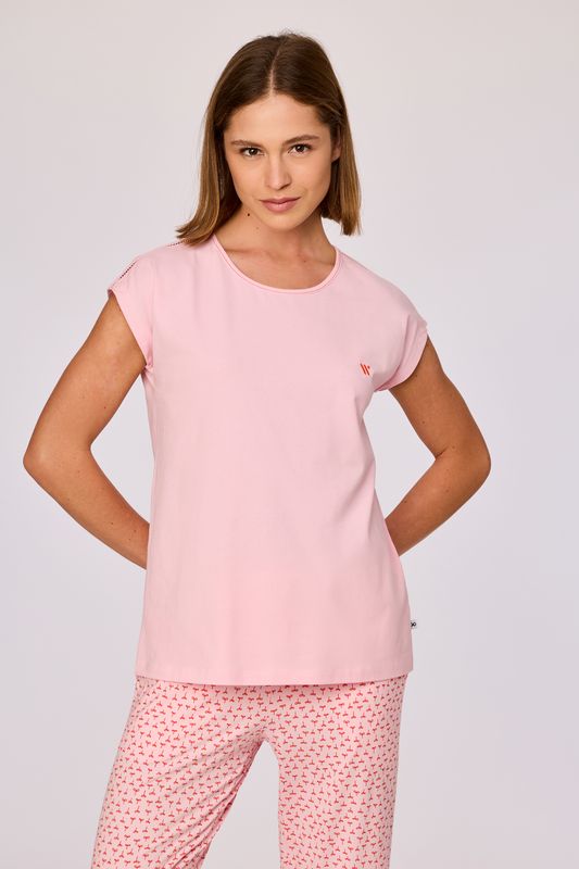 Woody - Dames Pyjama - Lichtroze