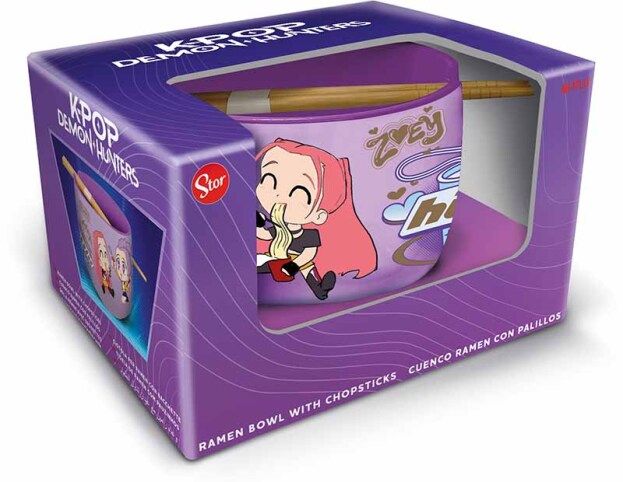 K-POP    Demon Hunters: Ramen bowl met chopsticks - Huntrix - 530ml (Giftbox) (Release 05/2026)