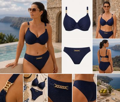 Fantasie Azores Midnight Bikini Top – Full Cup Beugel Bikini – Luxe Structuur &amp; Perfecte Support - Blauw