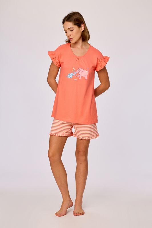 Woody - Meisjes/Dames pyjama - koraalrood