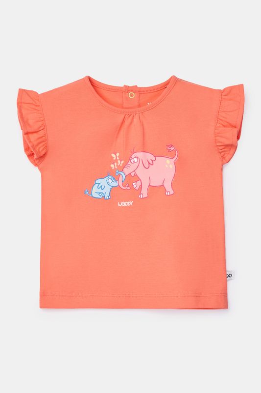 Woody - Baby pyjama meisjes - koraalrood