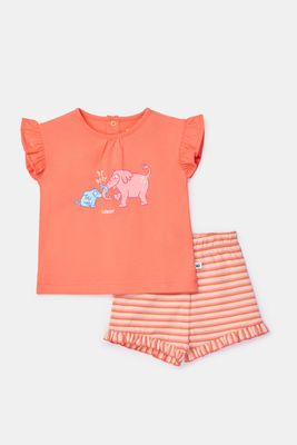 Woody - Baby pyjama meisjes - koraalrood
