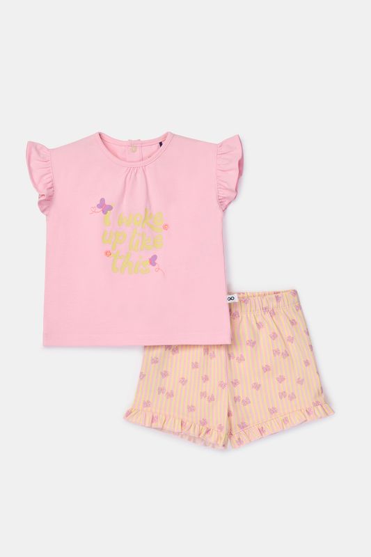 Woody - Baby Meisjes Pyjama - Lichtroze