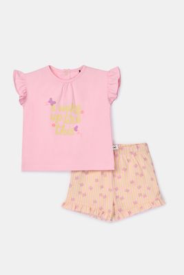 Woody - Baby Meisjes Pyjama - Lichtroze