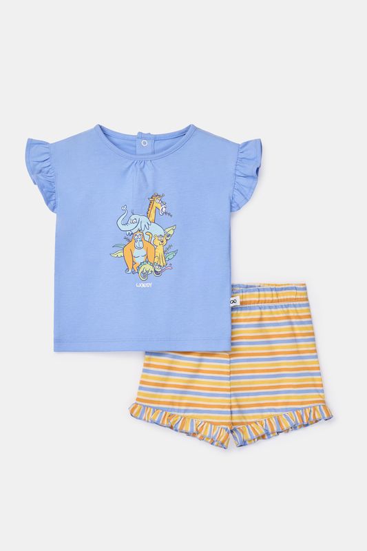 Woody - Baby Meisjes Pyjama - Blauw