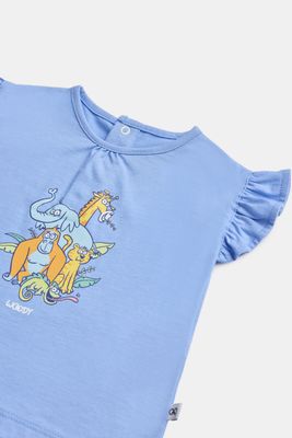 Woody - Baby Meisjes Pyjama - Blauw