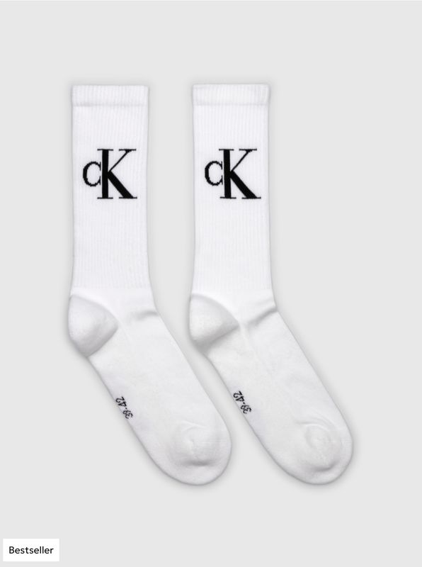 Calvin Klein - Duopack Herenkousen - Monogram - Wit