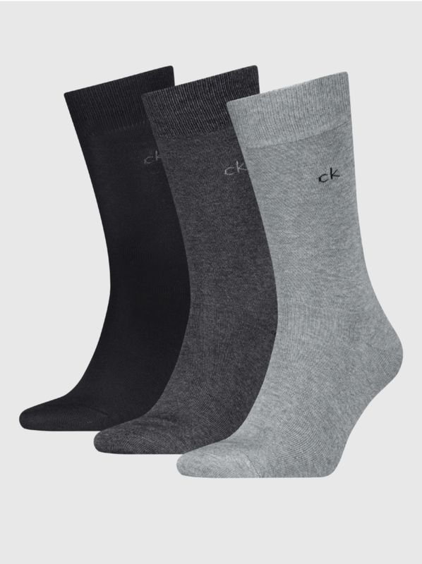 Calvin Klein - 3-Pack Klassieke Herenkousen -  Grey Melange