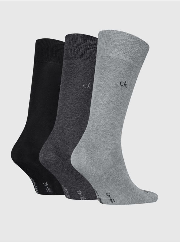 Calvin Klein - 3-Pack Klassieke Herenkousen -  Grey Melange