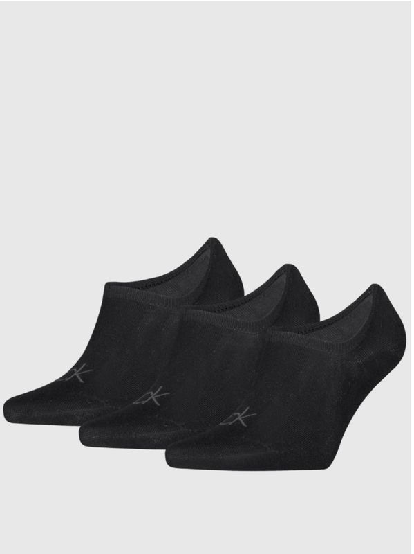 Calvin Klein - 3-Pack Footie High Cut - Zwart