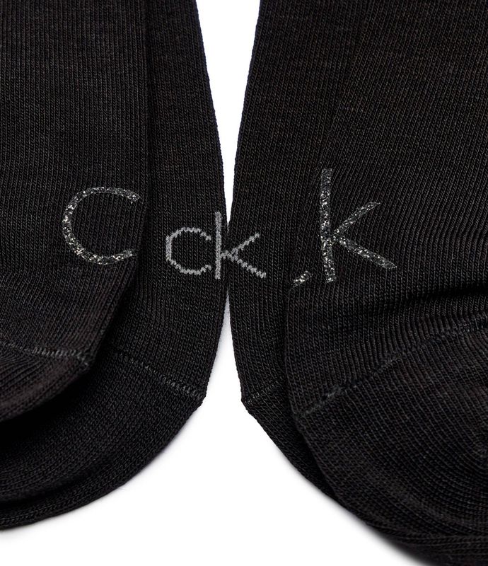 Calvin Klein - Dames Sneakersokken 2-Pack – Glitterboord – Modal Mix – Zwart