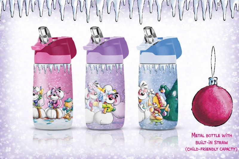 PRE-ORDER *** Diddl - Winter Edition 2026 - Metal Water Bottle with Straw – 3 Assorted Designs (Release 30/10/2026)