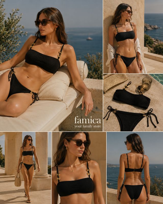 Love Stories - Tiny Bikini Broekje Zwart – Brazilian Mid-Waist Bikini Slip