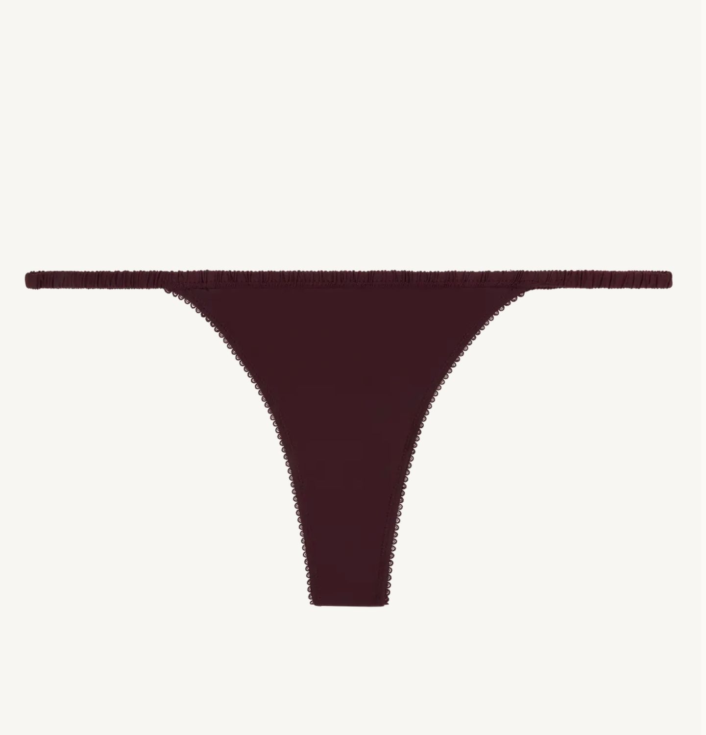 Love Stories - Roomservice String Bordeaux – Luxe Mid-Waist String met Kant