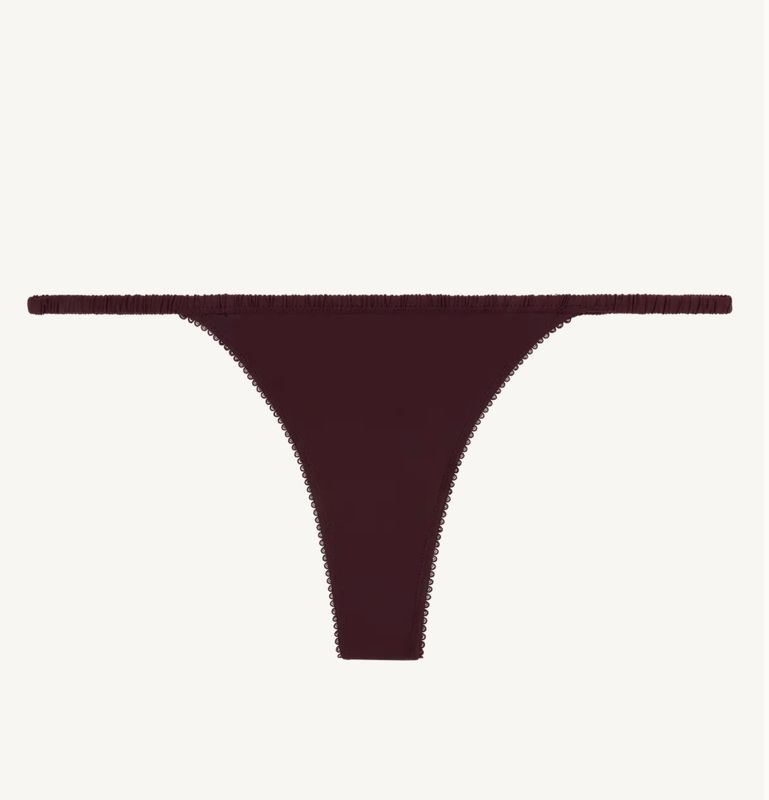 Love Stories - Roomservice String Bordeaux – Luxe Mid-Waist String met Kant