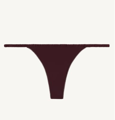 Love Stories - Roomservice String Bordeaux – Luxe Mid-Waist String met Kant