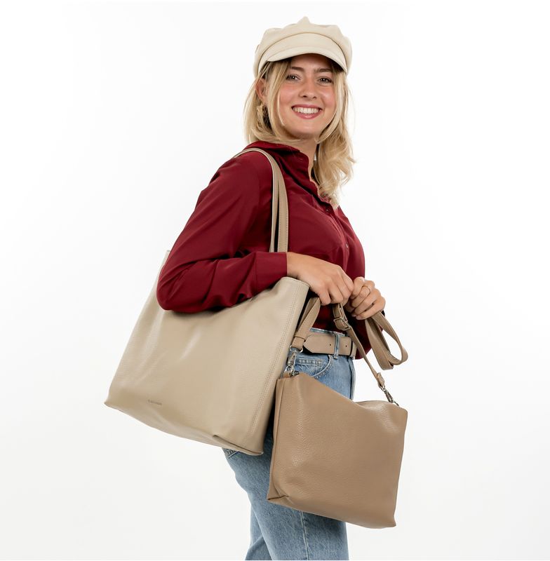Emily &amp; Noah - Shopper "Eva" - Taupe - * REVERSIBLE *
