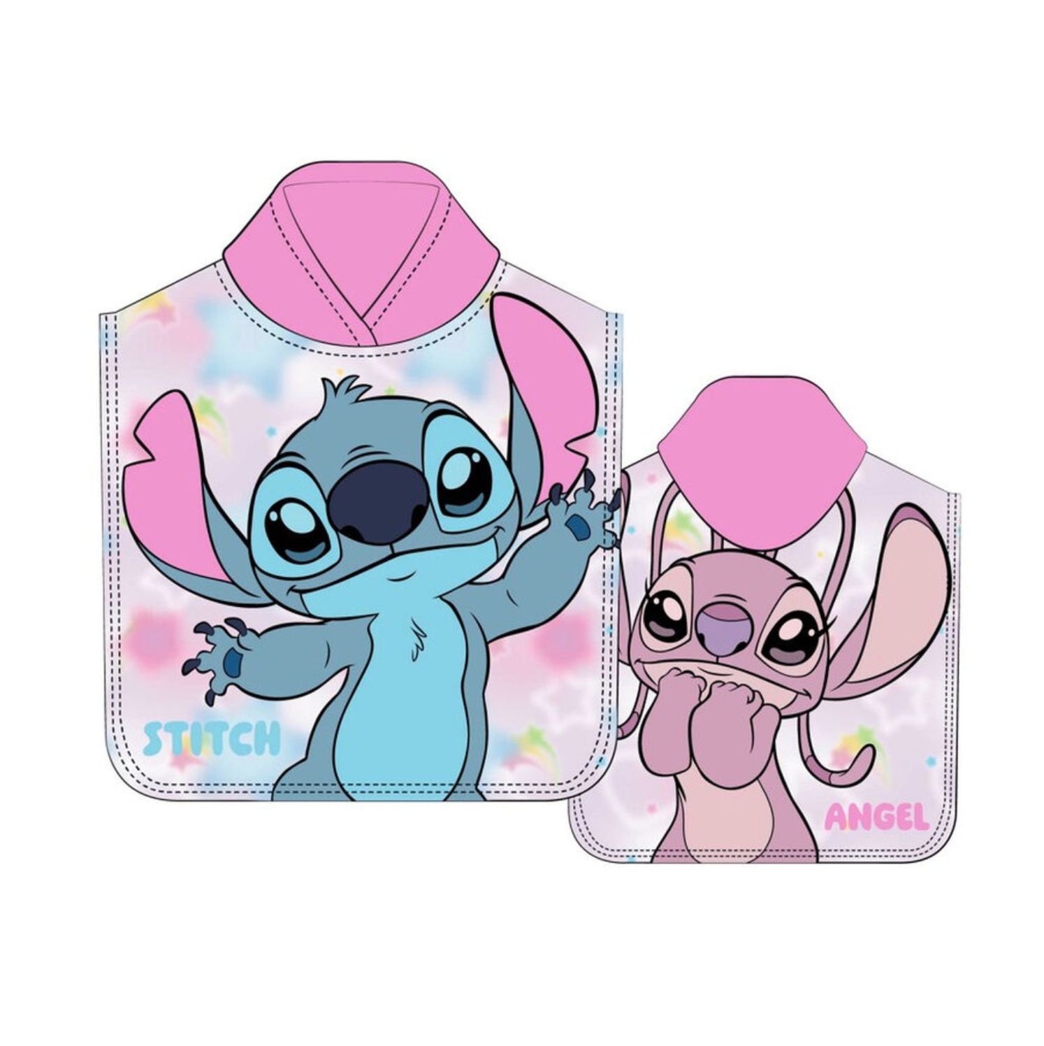 Stitch - Poncho - Stitch &amp; Angel - Microfiber - 55x110cm