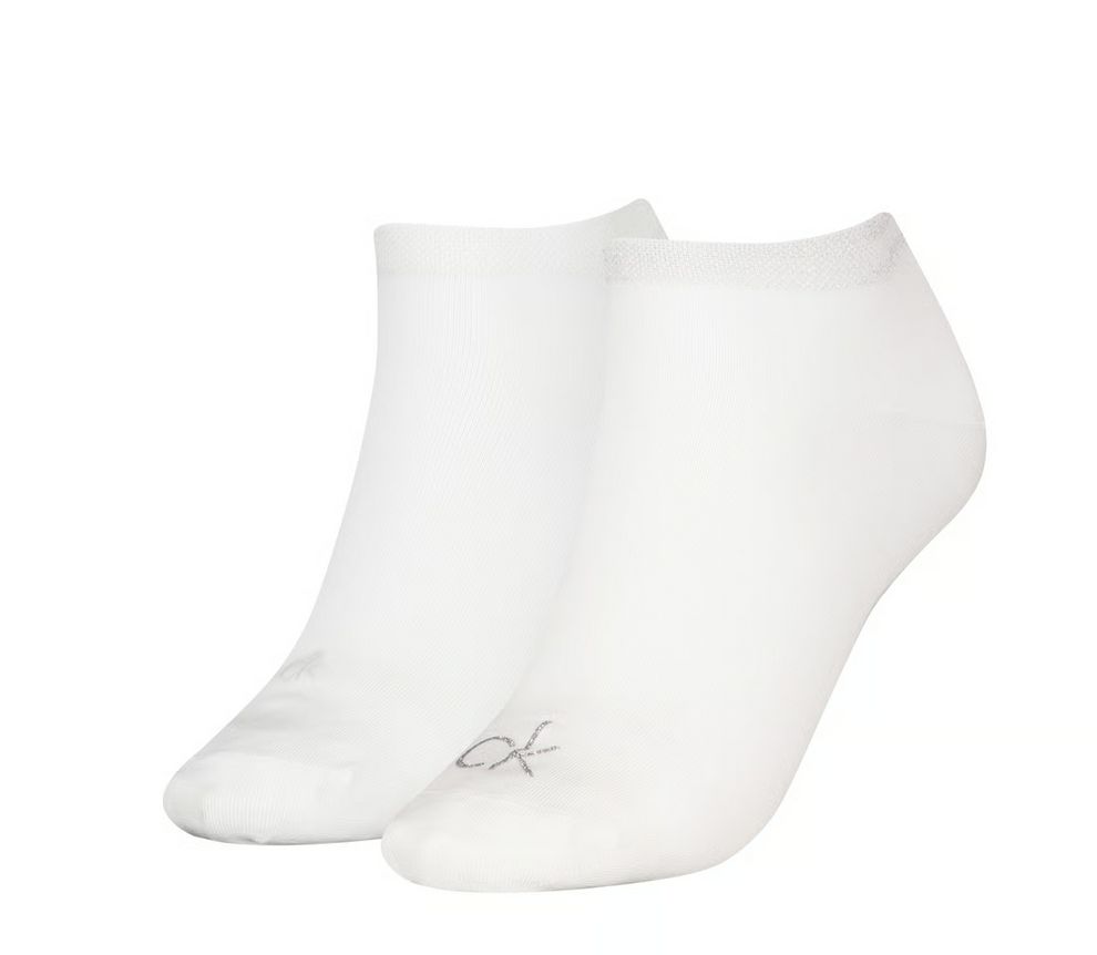 Calvin Klein  - 2 Pack Sneakersokken - Shiny logo - Wit