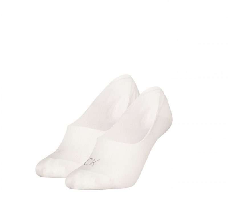 Calvin Klein  - 2 Pack Footie - Shiny logo - wit