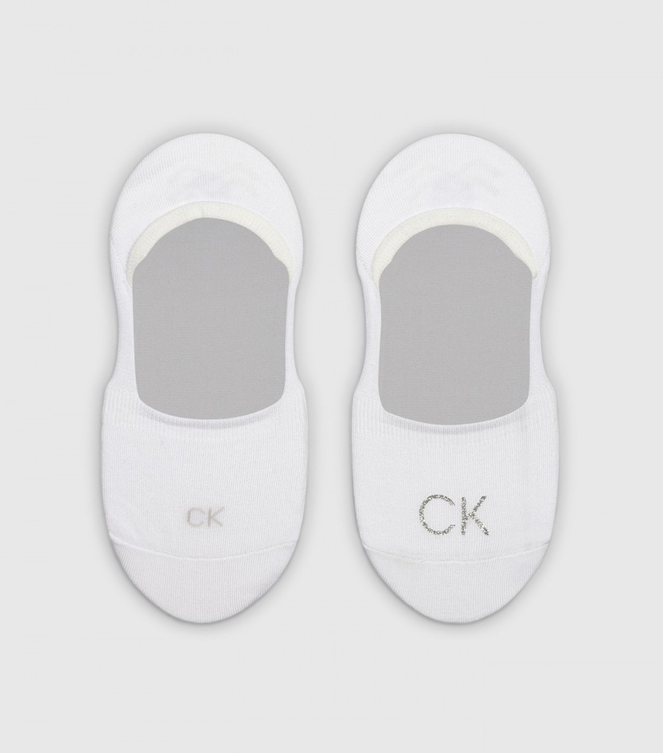 Calvin Klein  - 2 Pack Footie - Shiny logo - wit
