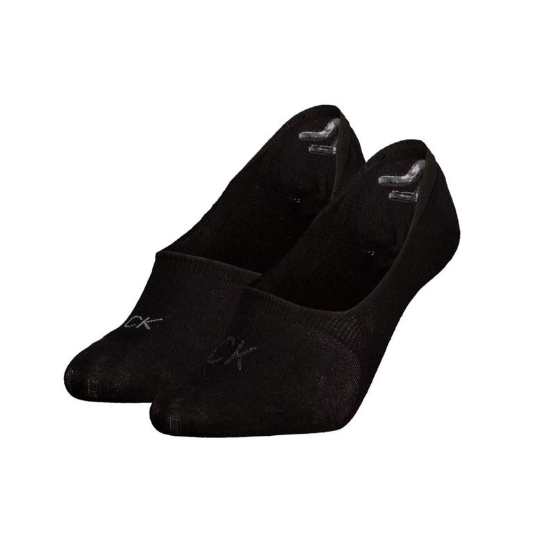Calvin Klein  - 2 Pack Footie - Shiny logo - zwart