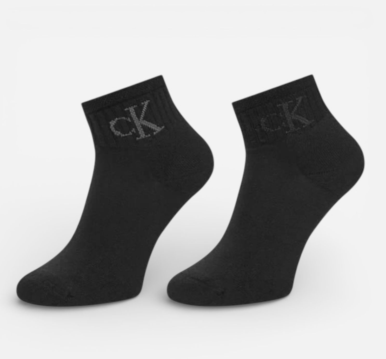 Calvin Klein  - 2 Pack Sneakersokken - Glossy Rib - Zwart