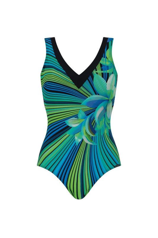 Sunmarin - Badpak - Nachtblauw met Blauwgroene Print