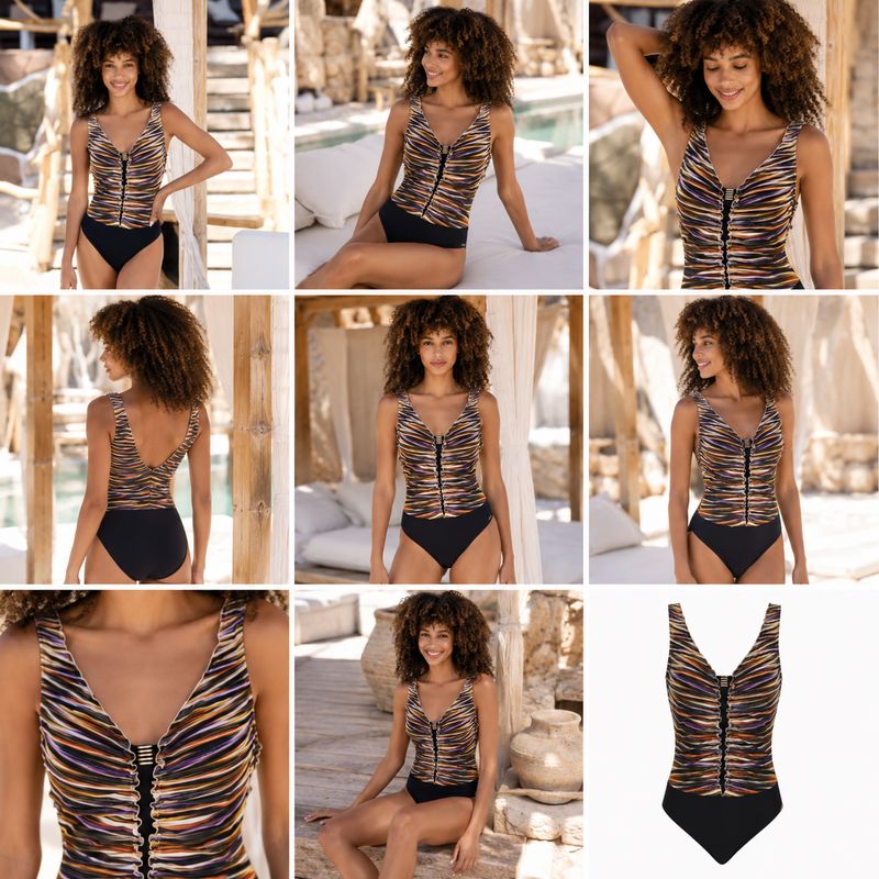 Sunflair - Corrigerend Badpak - Multicolor Print | Soft Cups &amp; V-Hals