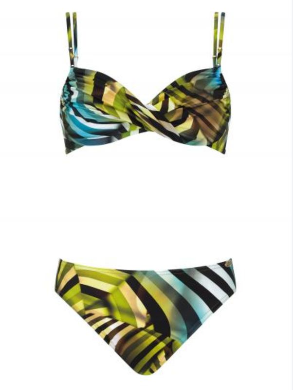 Sunflair - Beugelbikini Groen/Blauw Geometrische Print | Verstelbare Cups