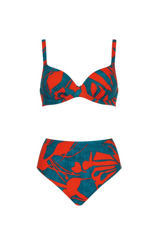 Sunflair - Bikini Rood-Blauw | Voorgevormde Volle Cup &amp; Taille Slip