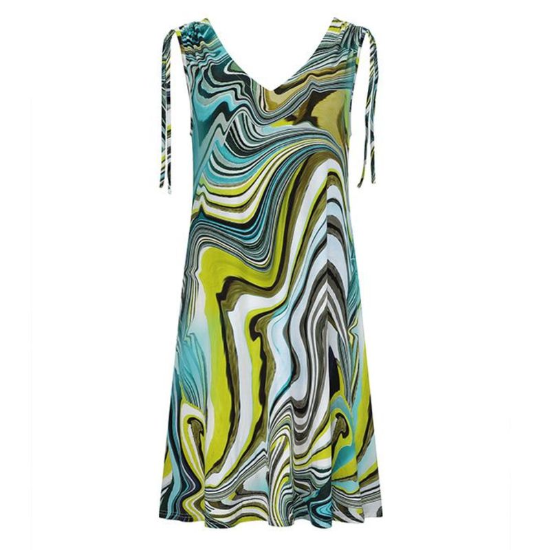 Sunflair - Strandjurk | Multicolor Groen-Blauw Abstract Design