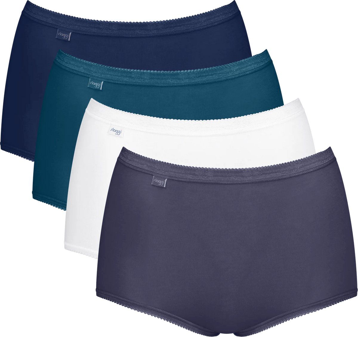Sloggi - 4-Pack Maxi Slips - Donkere Tinten + Wit