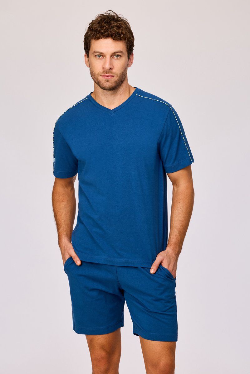 Woody - Heren Pyjama - Donkerblauw