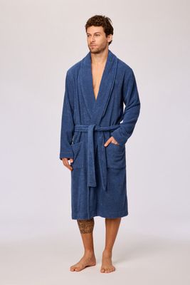 Woody - Heren Badjas - Donkerblauw