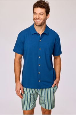 Woody - Heren Pyjama -Donkerblauw