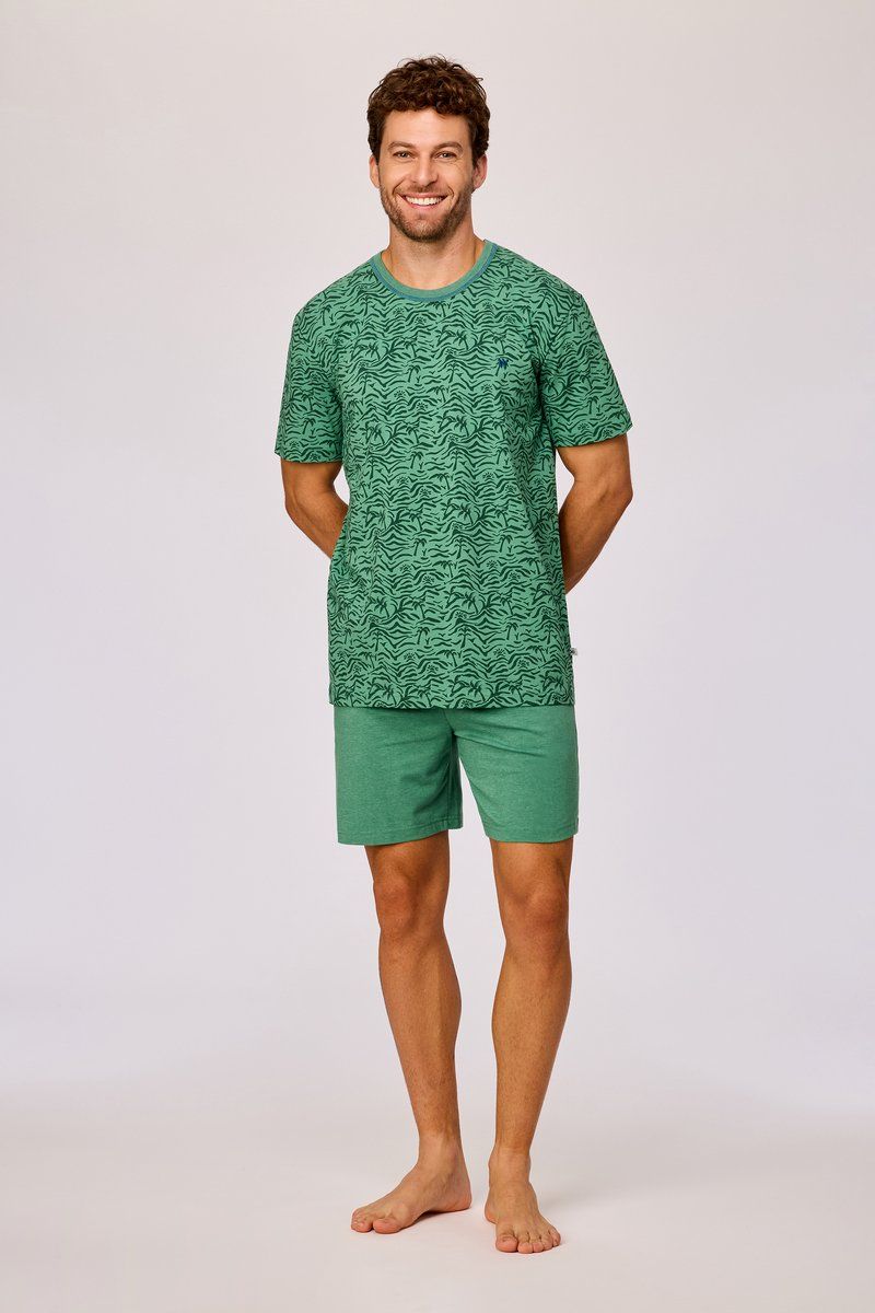 Woody - Heren Pyjama - Groen Palmbomen