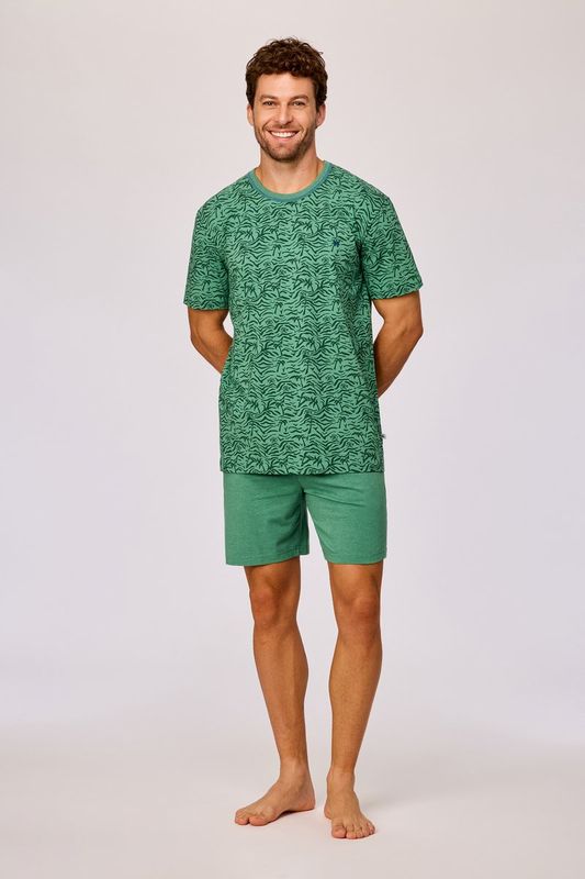 Woody - Heren Pyjama - Groen Palmbomen