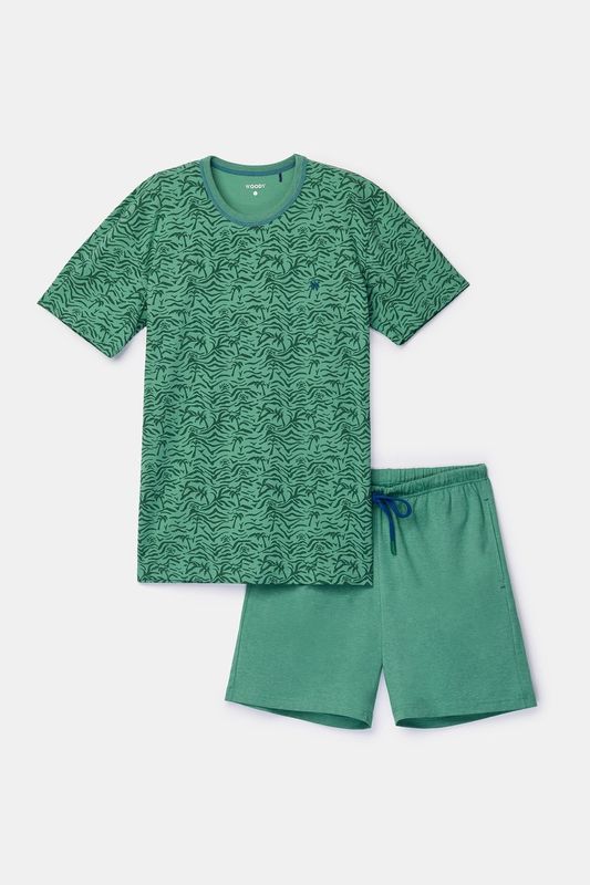 Woody - Heren Pyjama - Groen Palmbomen