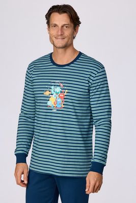 Woody - Jongens/Heren Pyjama - Blauw Gestreept
