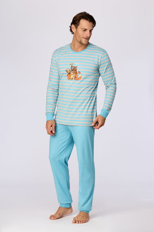 Woody - Jongens Pyjama - Blauw Gestreept